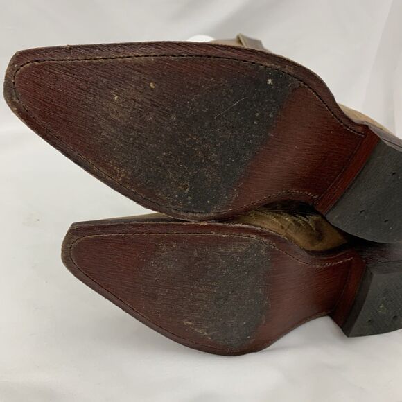 Justin Bent Rail 11" Distressed Tan Cowboy Boots BRL107 Wms EXCELLENT COND - Picture 13 of 13